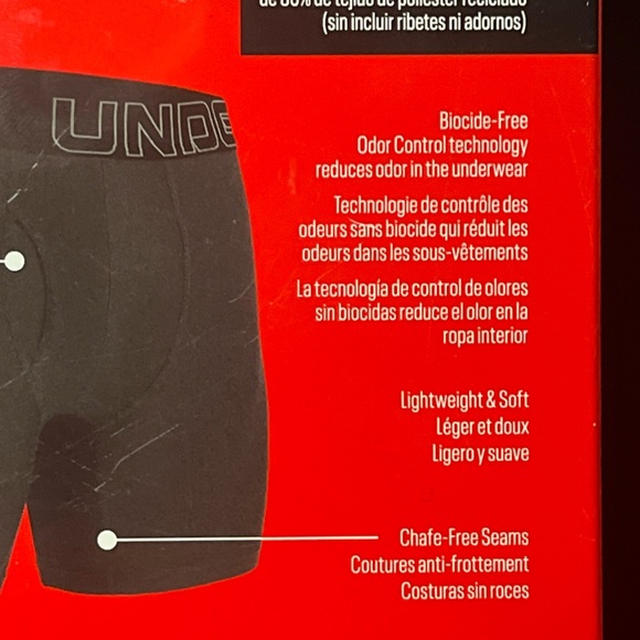 Under Armour Boxer Briefs Mens XL Black Red Gray 3 Pack Performance 6" Boxerjock - Picture 9 of 12